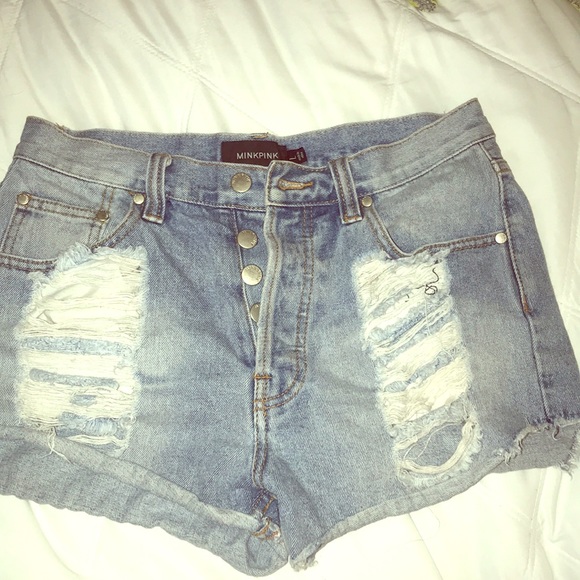 MinkPink denim slasher shorts - Picture 3 of 4